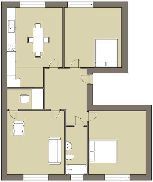 2 bedroom flat to rent - floorplan