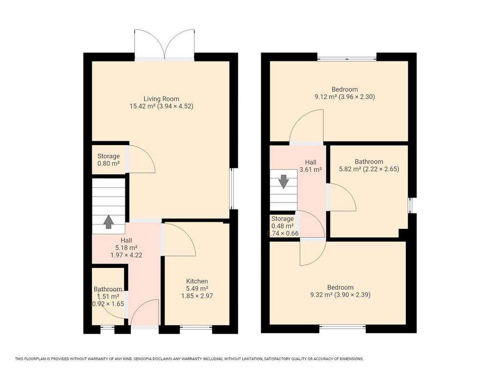 2 bedroom semi-detached house for sale - floorplan