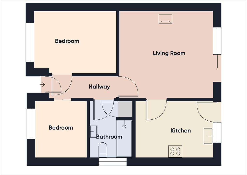 2 bedroom bungalow for sale - floorplan