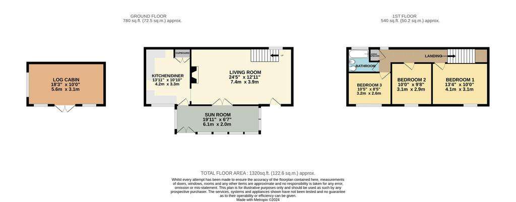 3 bedroom cottage for sale - floorplan