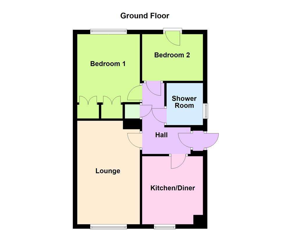 2 bedroom bungalow for sale - floorplan