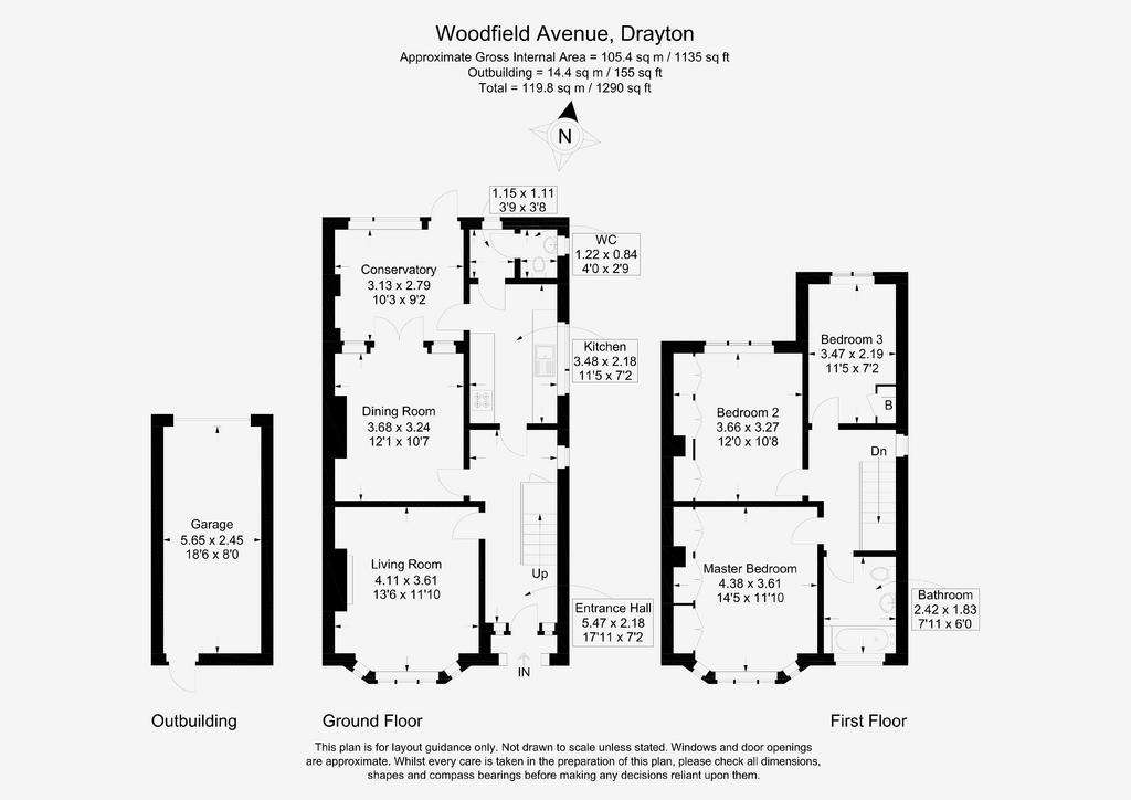 3 bedroom semi-detached house for sale - floorplan