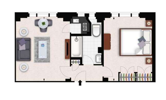 1 bedroom flat to rent - floorplan