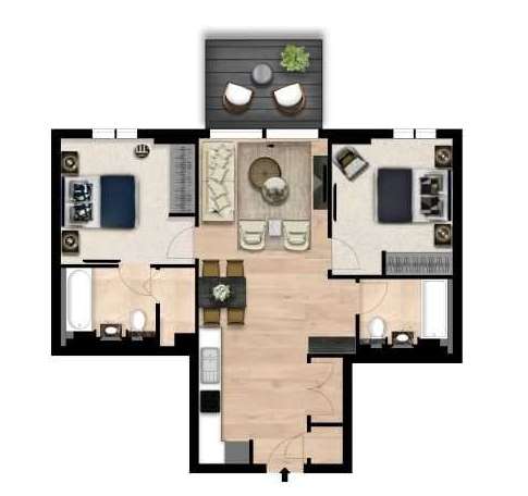 2 bedroom flat to rent - floorplan