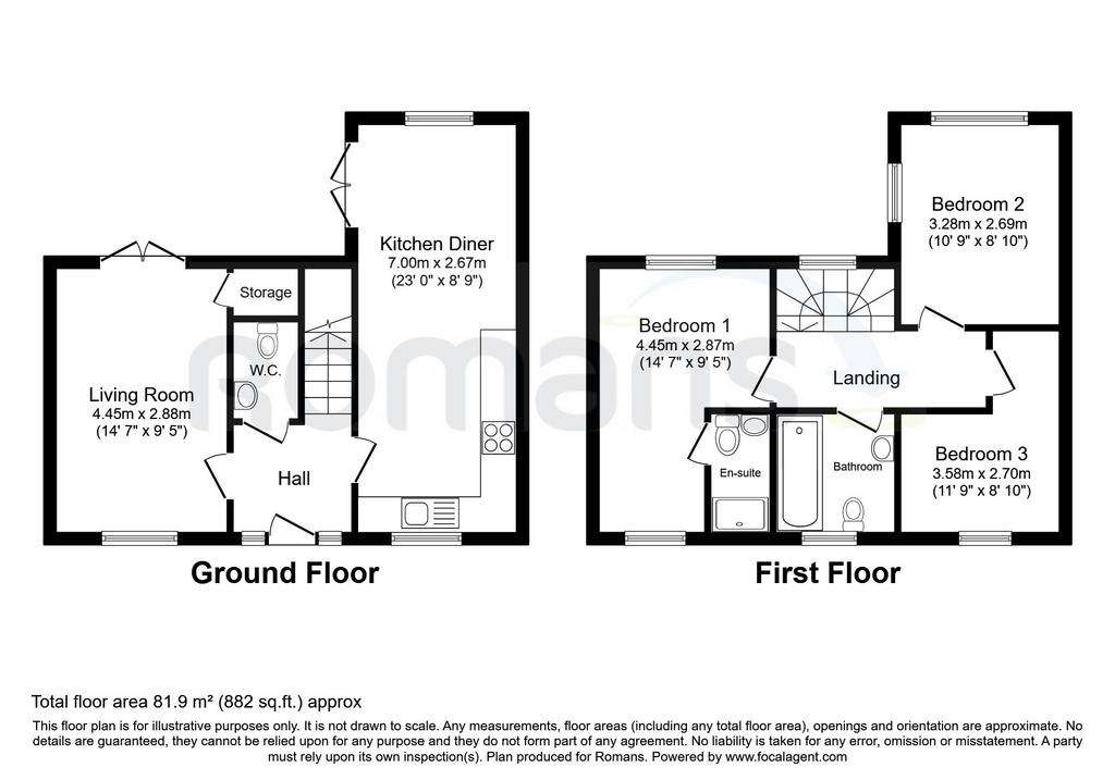 3 bedroom detached house to rent - floorplan