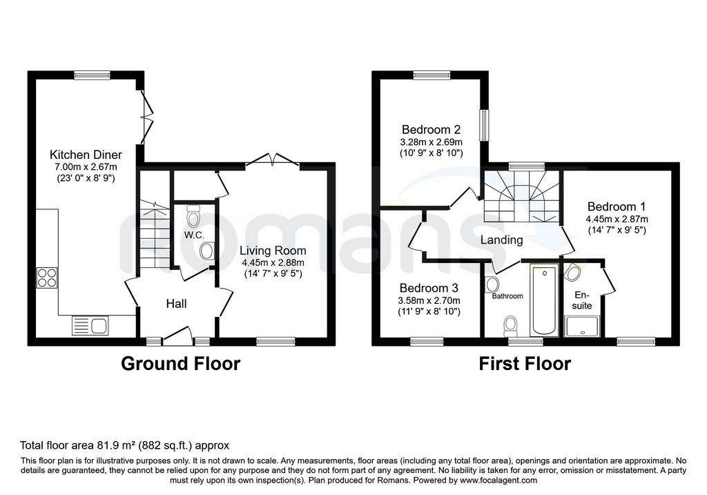 3 bedroom detached house to rent - floorplan