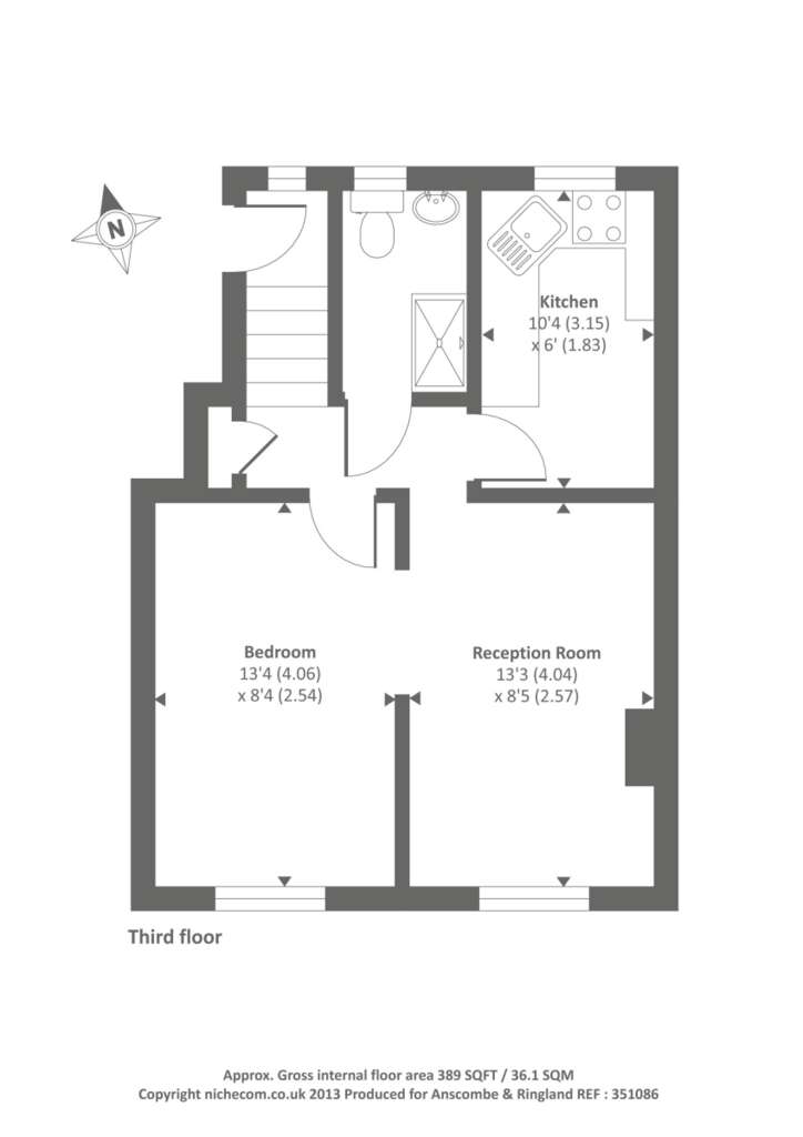 1 bedroom flat to rent - floorplan