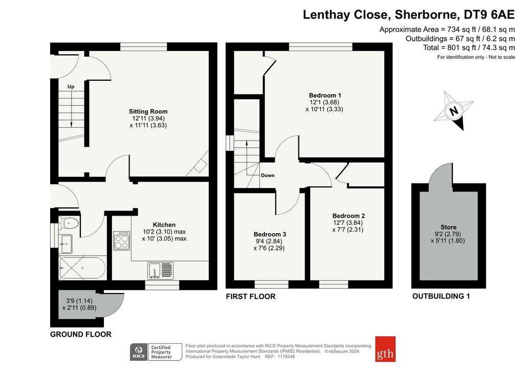 3 bedroom end of terrace house for sale - floorplan