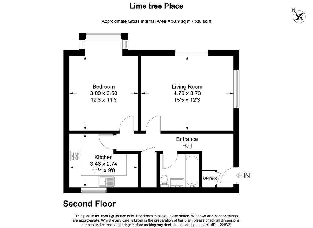 1 bedroom flat for sale - floorplan