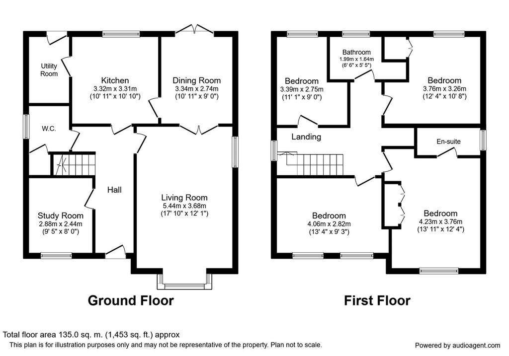 4 bedroom detached house to rent - floorplan