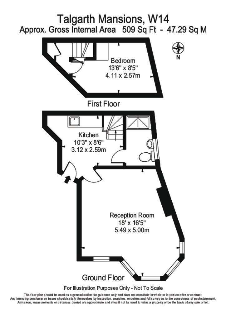 1 bedroom flat to rent - floorplan