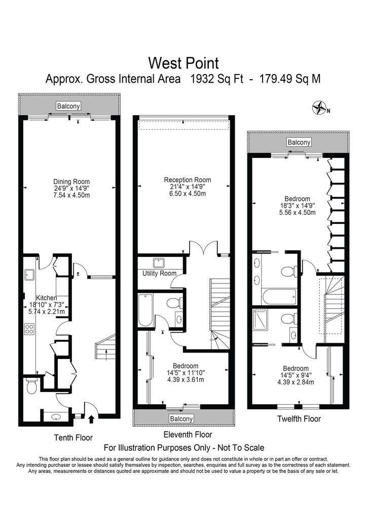 3 bedroom flat to rent - floorplan