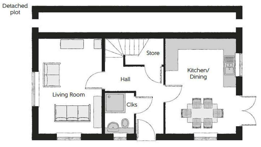 3 bedroom semi-detached house for sale - floorplan