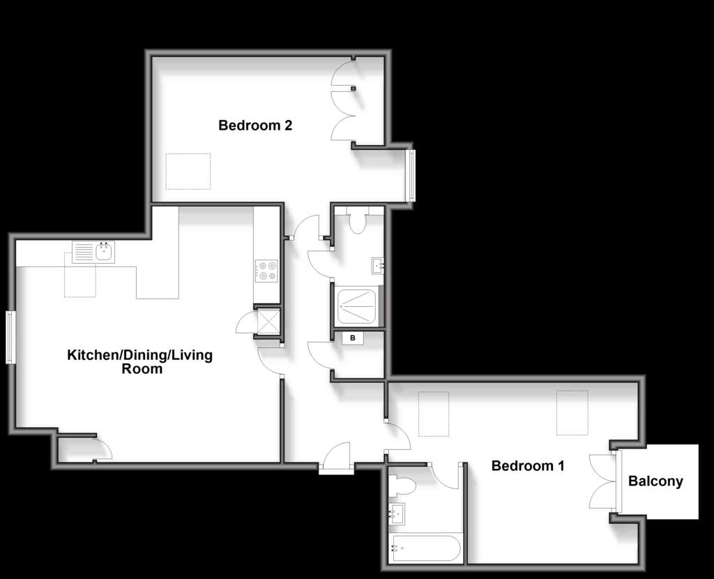 2 bedroom flat for sale - floorplan