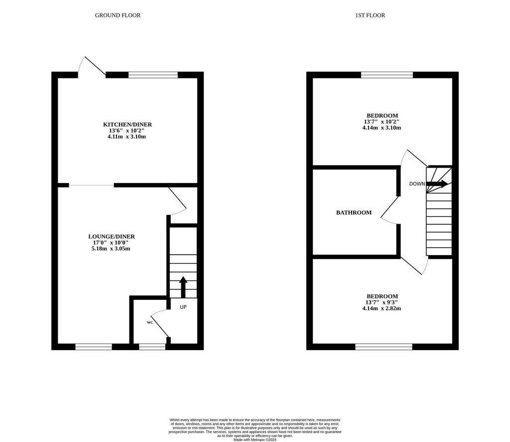 2 bedroom end of terrace house for sale - floorplan