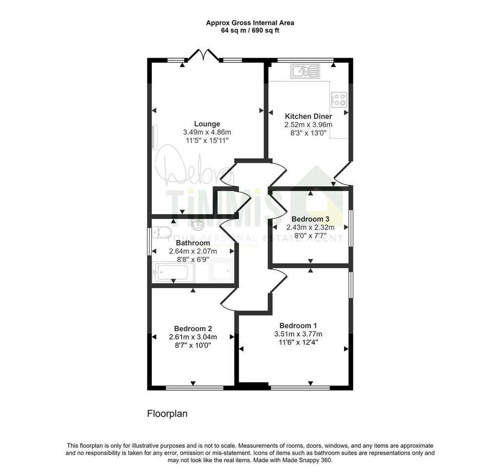 3 bedroom detached bungalow for sale - floorplan