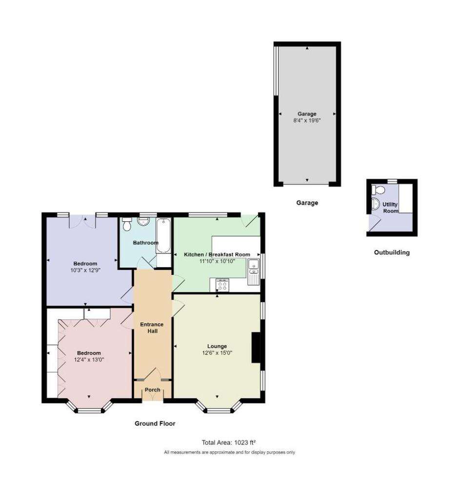 2 bedroom detached bungalow for sale - floorplan