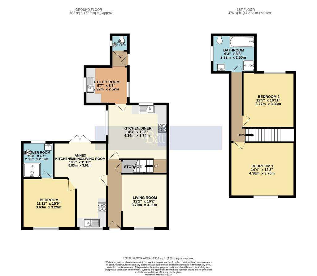 3 bedroom end of terrace house for sale - floorplan