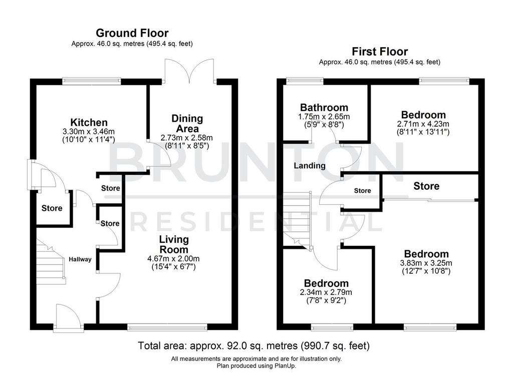 3 bedroom end of terrace house for sale - floorplan