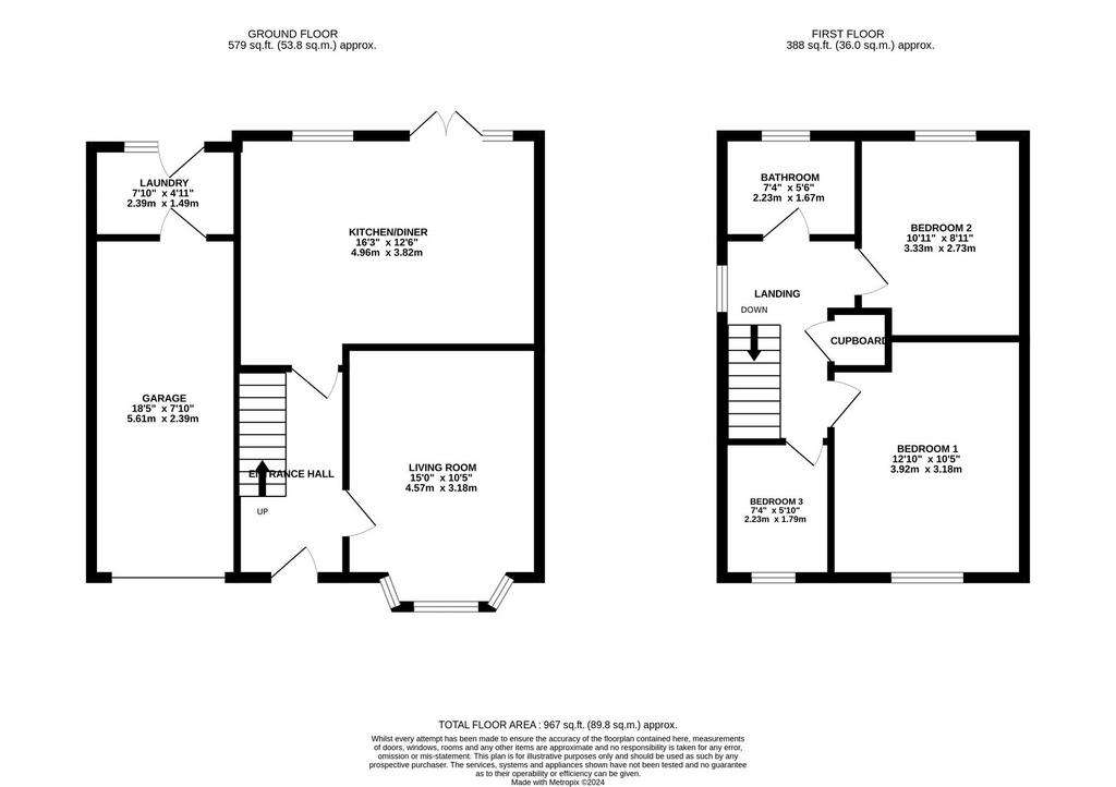 3 bedroom semi-detached house for sale - floorplan