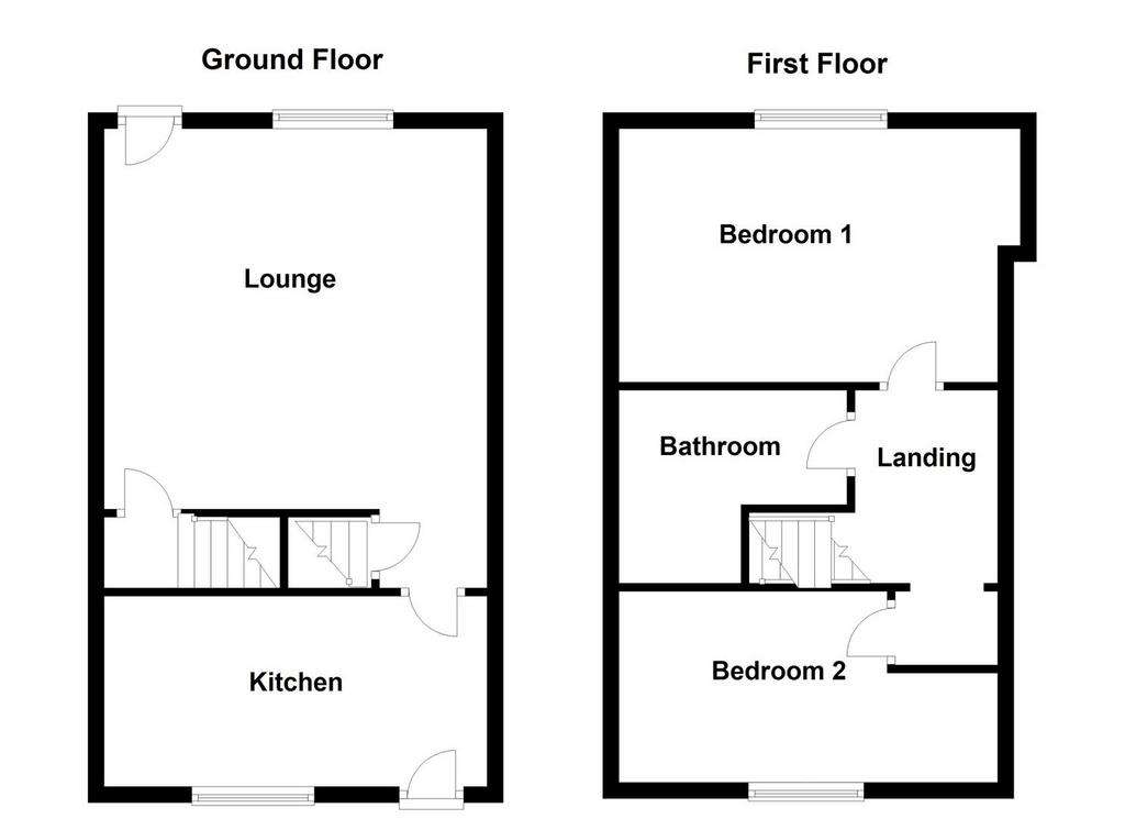 2 bedroom terraced house for sale - floorplan