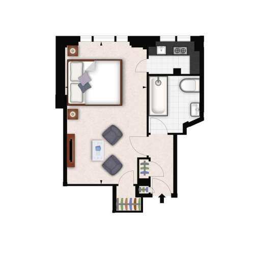 Studio flat to rent - floorplan