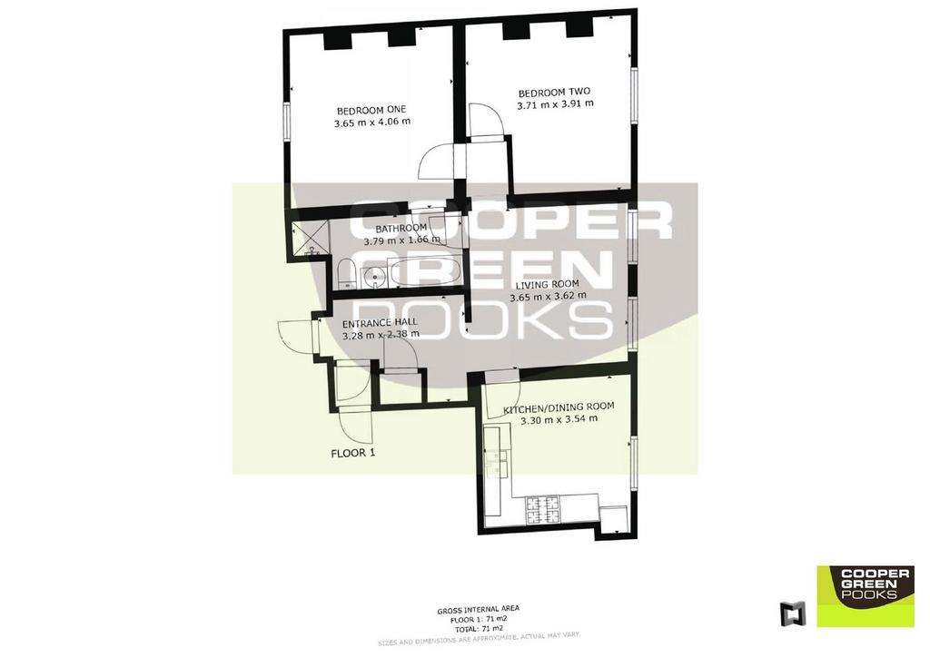 2 bedroom flat to rent - floorplan