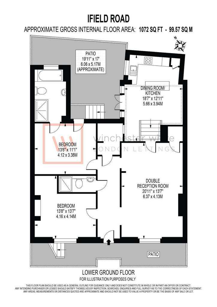 2 bedroom flat to rent - floorplan