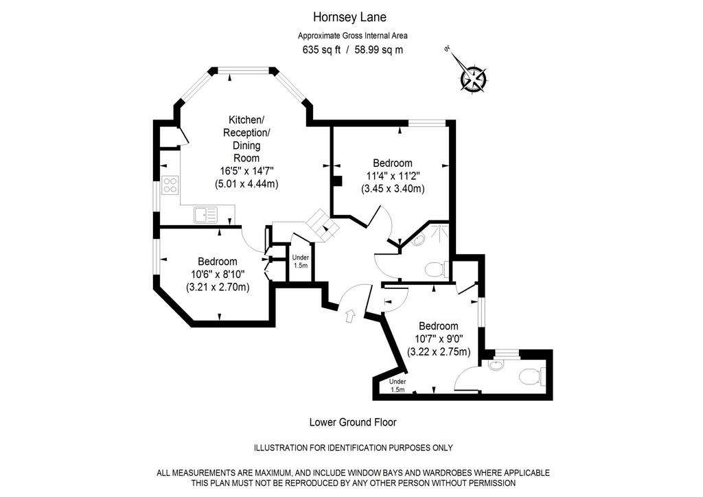 3 bedroom flat to rent - floorplan