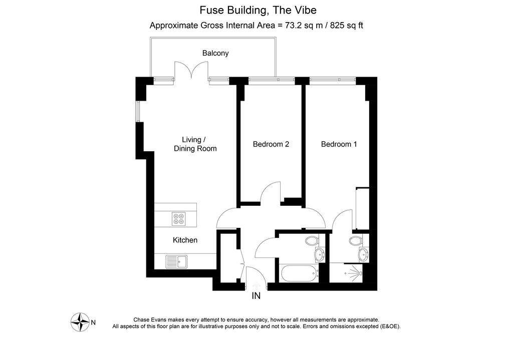 2 bedroom flat to rent - floorplan