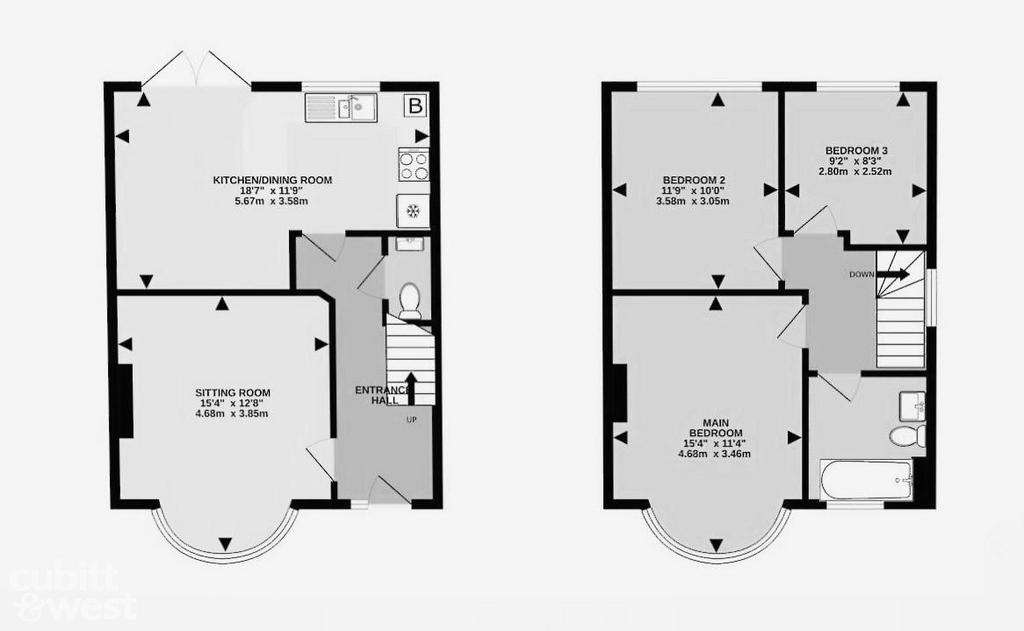 3 bedroom semi-detached house to rent - floorplan