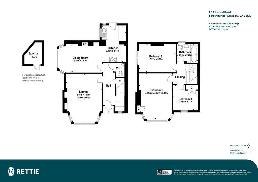 3 bedroom terraced house for sale - floorplan