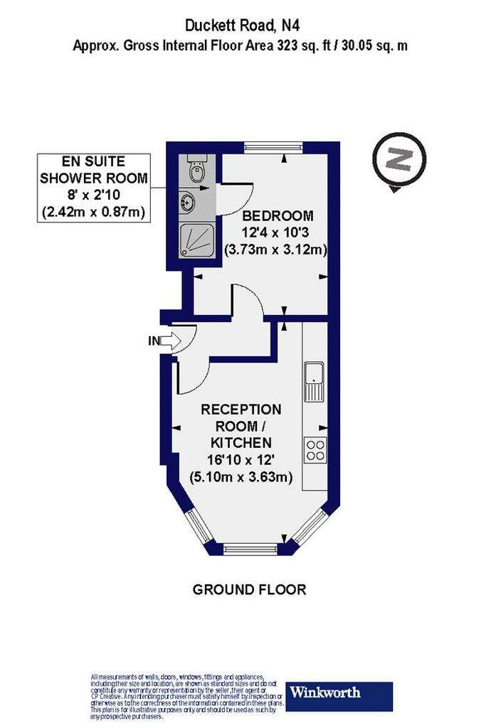 1 bedroom flat to rent - floorplan