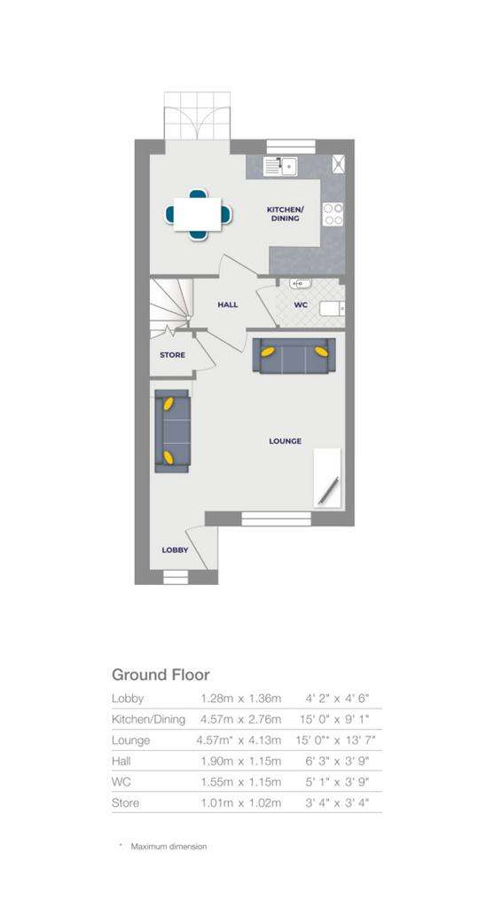 4 bedroom terraced house for sale - floorplan