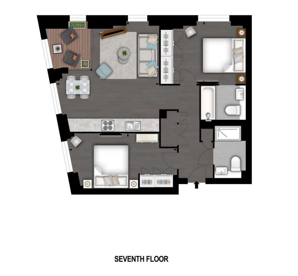 2 bedroom flat to rent - floorplan