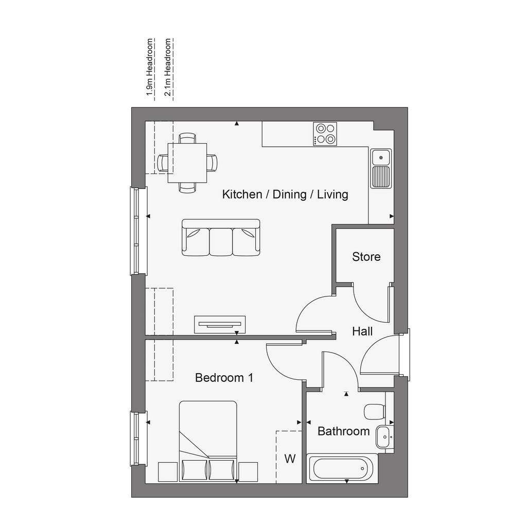 1 bedroom flat for sale - floorplan