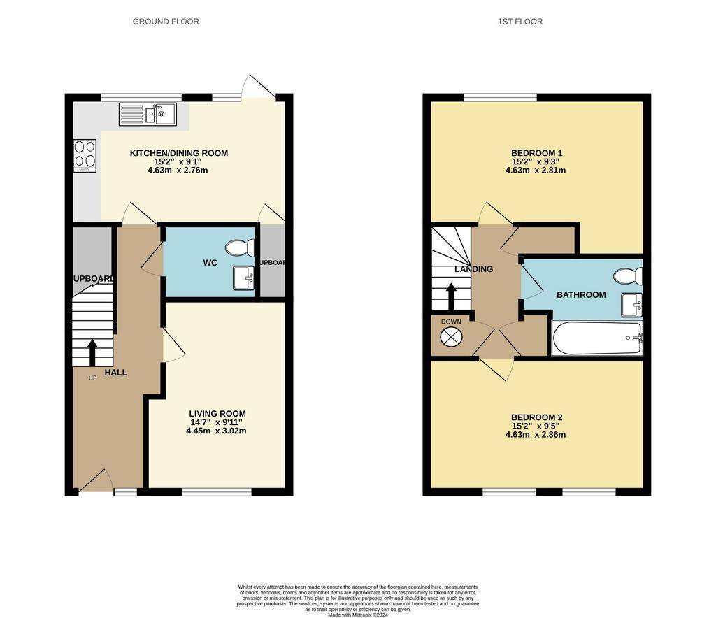 2 bedroom terraced house for sale - floorplan