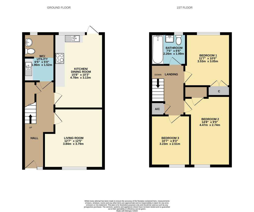 3 bedroom terraced house for sale - floorplan