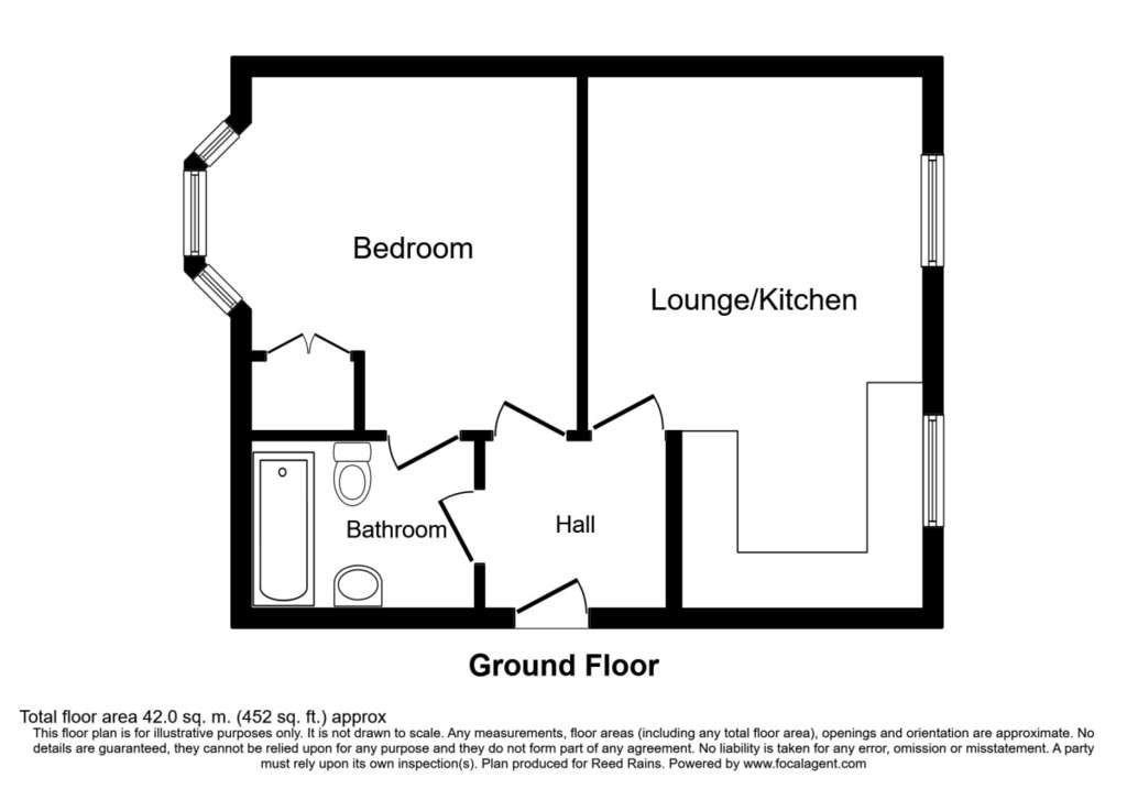 1 bedroom flat to rent - floorplan