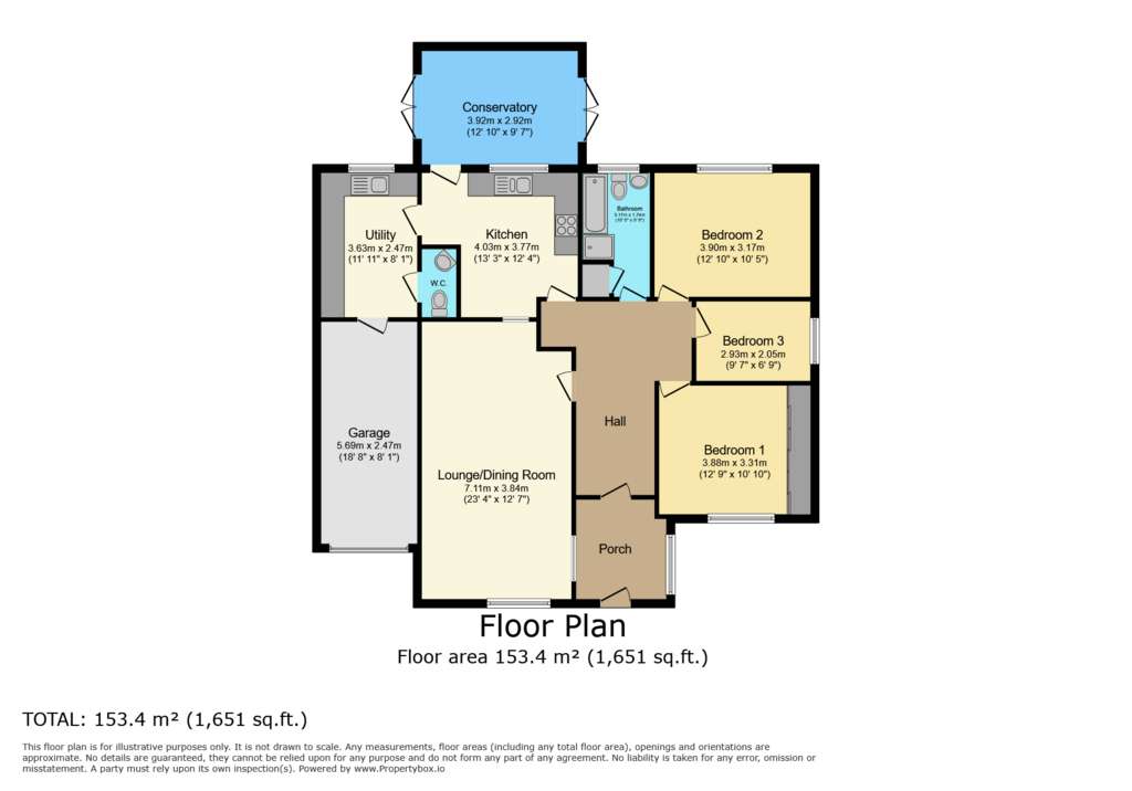 3 bedroom bungalow for sale - floorplan