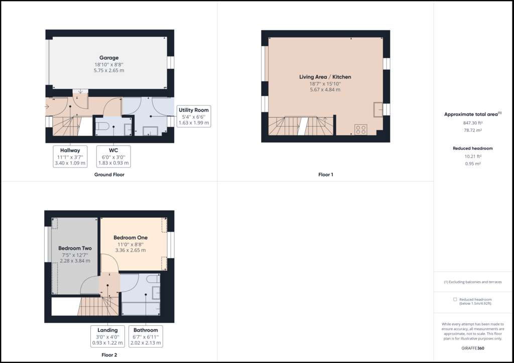 2 bedroom semi-detached house to rent - floorplan