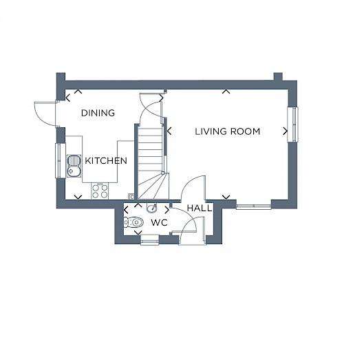 2 bedroom semi-detached house for sale - floorplan