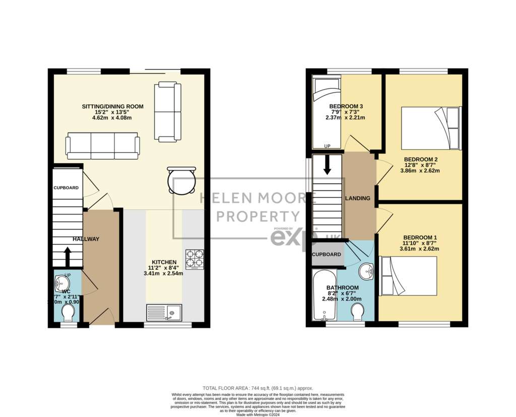 3 bedroom semi-detached house for sale - floorplan