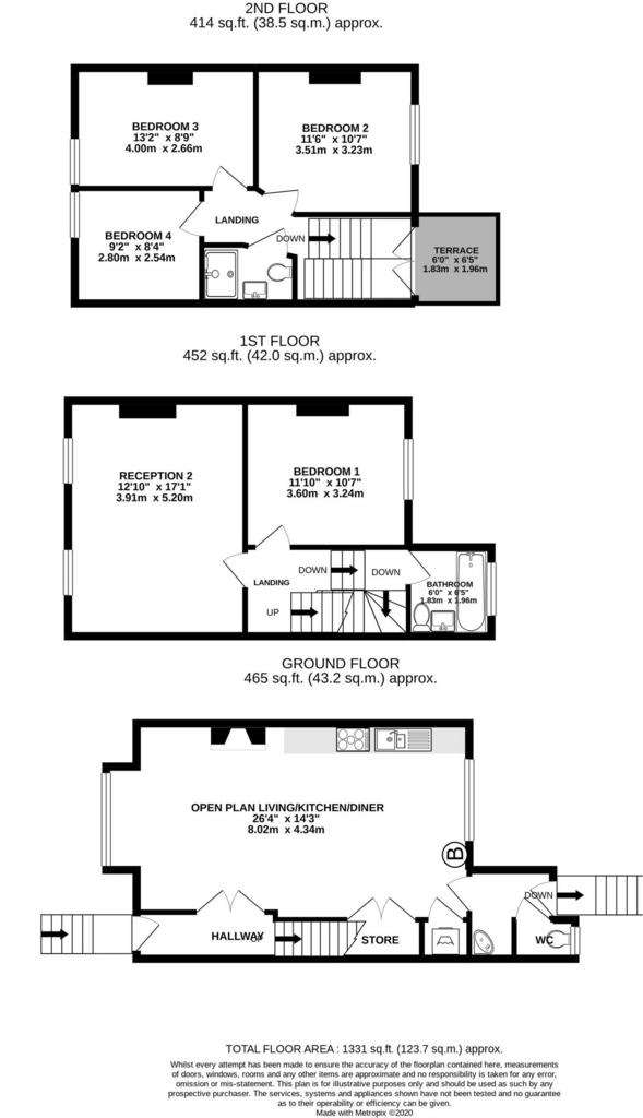 5 bedroom maisonette to rent - floorplan