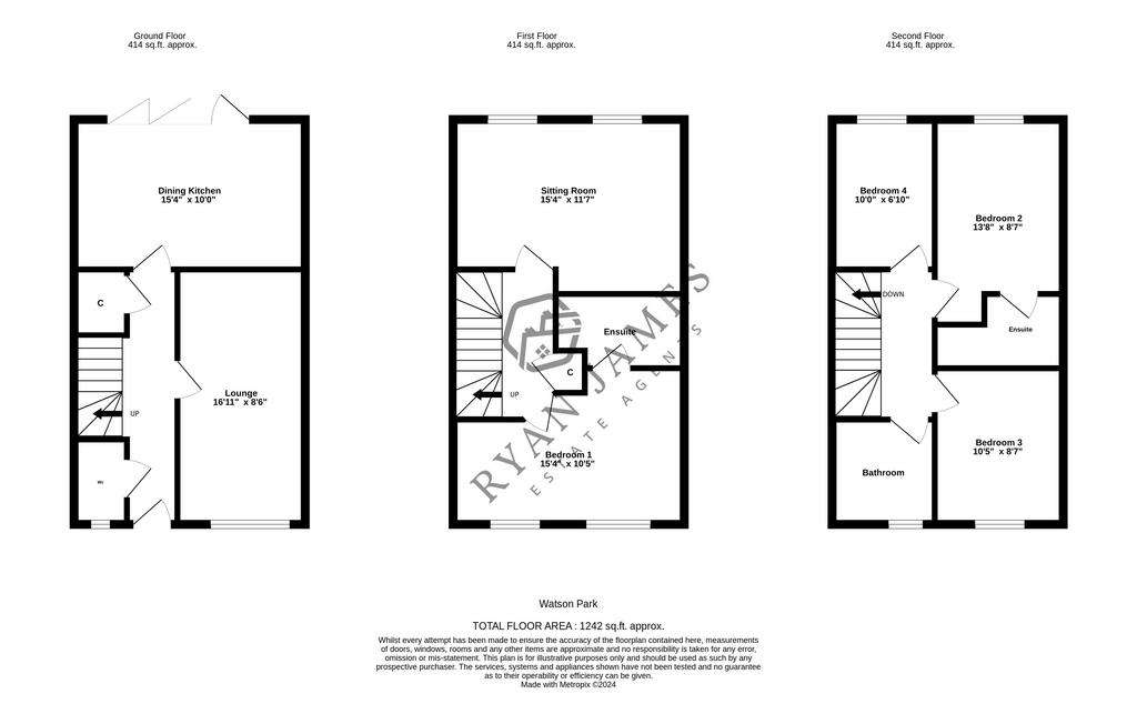 4 bedroom end of terrace house for sale - floorplan