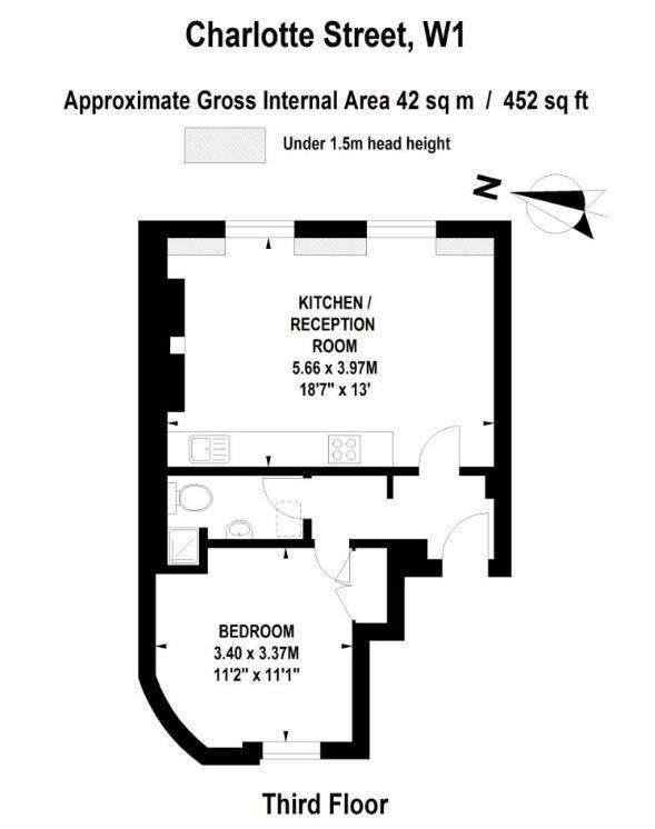 1 bedroom flat to rent - floorplan