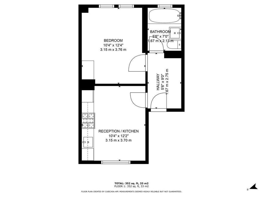 1 bedroom flat to rent - floorplan