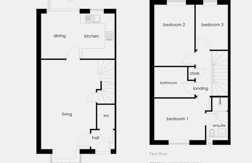 3 bedroom semi-detached house for sale - floorplan