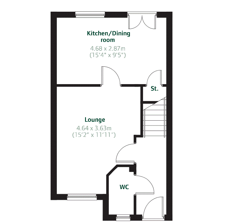 3 bedroom end of terrace house for sale - floorplan