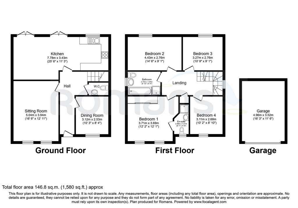 4 bedroom detached house to rent - floorplan